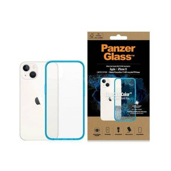 Case IPHONE 13 PanzerGlass ClearCase Antibacterial Military (0331) Grade Bondi Blue