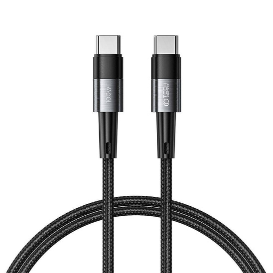 Cable 5A PD100W 1m USB-C - USB-C Tech-Protect Ultraboost grey