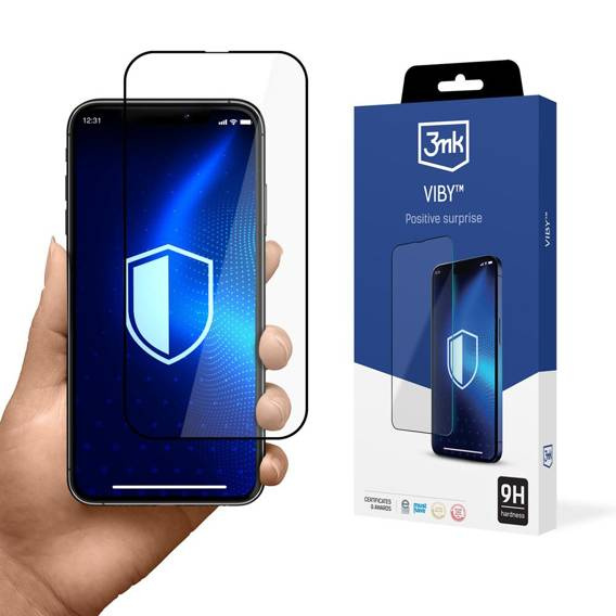 Tempered Glass 5D IPHONE 13 / 13 PRO / 14 3MK VibyGlass 5 pcs with an applicator black