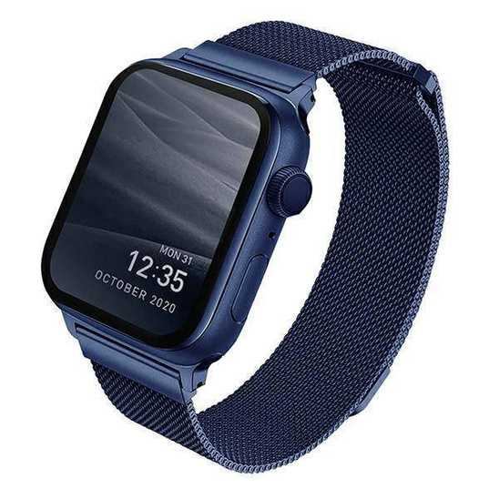 Strap for APPLE WATCH 4 / 5 / 6 / 7 / 8 / SE (38 / 40 / 41 MM) UNIQ Dante Stainless Steel blue