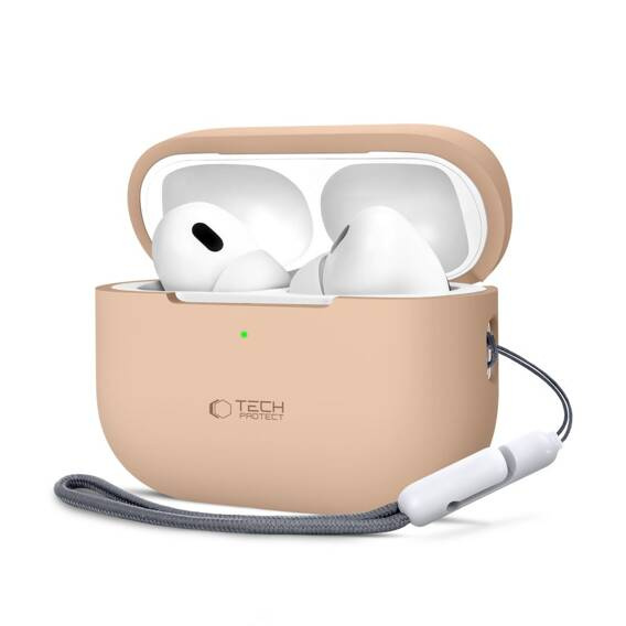 Case APPLE AIRPODS PRO 1 / 2 Tech-Protect Silicone Caffe Latte creamy