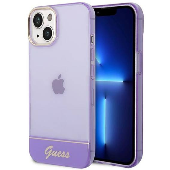 Original Case IPHONE 14 Guess Hardcase Translucent purple