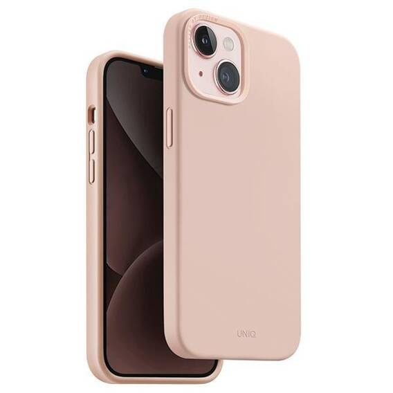 Case APPLE IPHONE 15 UNIQ Lino Hue Magclick Charging pink