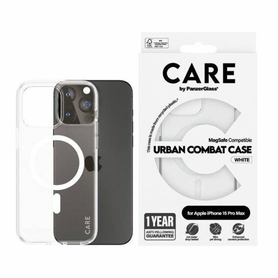 Case APPLE IPHONE 15 PRO MAX CARE by PanzerGlass Urban Combat Case MagSafe (1420) white