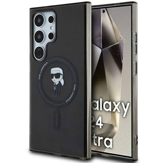 Original Case SAMSUNG GALAXY S24 ULTRA Karl Lagerfeld Hardcase IML Ikonik MagSafe (KLHMS24LHFCKNOK) black