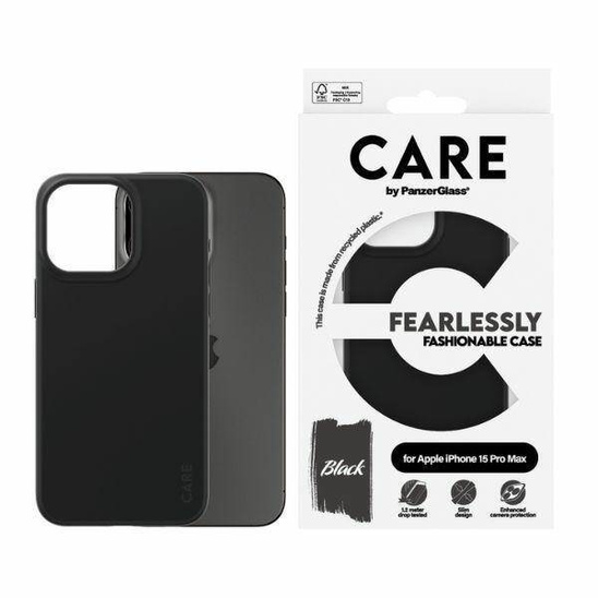 Case APPLE IPHONE 15 PRO MAX CARE by PanzerGlass Fearlessly Fashionable Case (1432) black