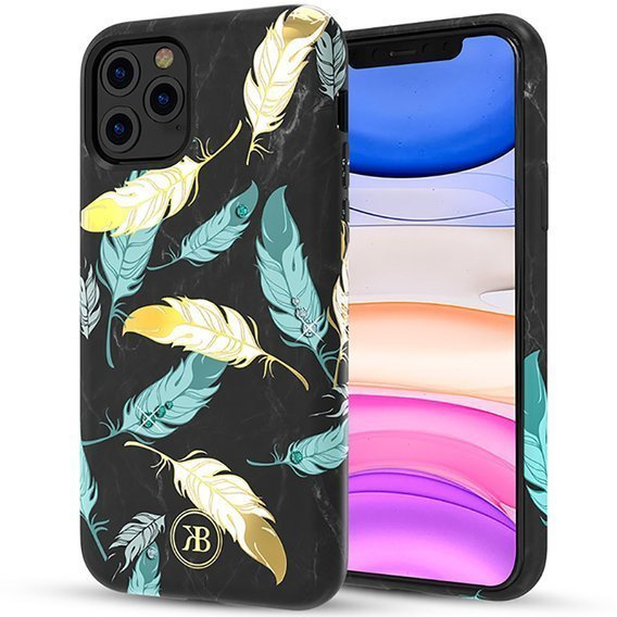 Case IPHONE 11 PRO Kingxbar Forest Series Gold Feather