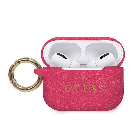 Original Case APPLE AIRPODS PRO Guess Silicone Glitter (GUACAPSILGLFU) pink