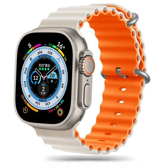 Strap for APPLE WATCH 4 / 5 / 6 / 7 / 8 / 9 / SE / ULTRA 1 / 2 (42 / 44 / 45 / 49 MM) Tech-Protect IconBand Pro Starlight Orange