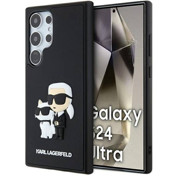 Original Case SAMSUNG GALAXY S24 ULTRA Karl Lagerfeld Hardcase 3D Rubber Karl`s&Choupette (KLHCS24L3DRKCNK) black
