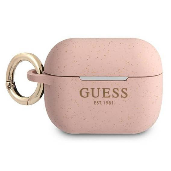 Oryginalne Etui APPLE AIRPODS PRO Guess Silicone Glitter (GUAPSGGEP) różowe