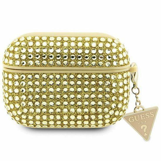 Original Case APPLE AIRPODS 3 Guess Hardcase Rhinestone Triangle (GUA3HDGTPD) gold
