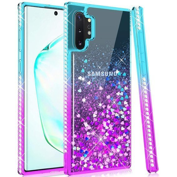 Etui IPHONE 12 PRO MAX Diamond Liquid Przelewany Brokat niebiesko-fioletowe