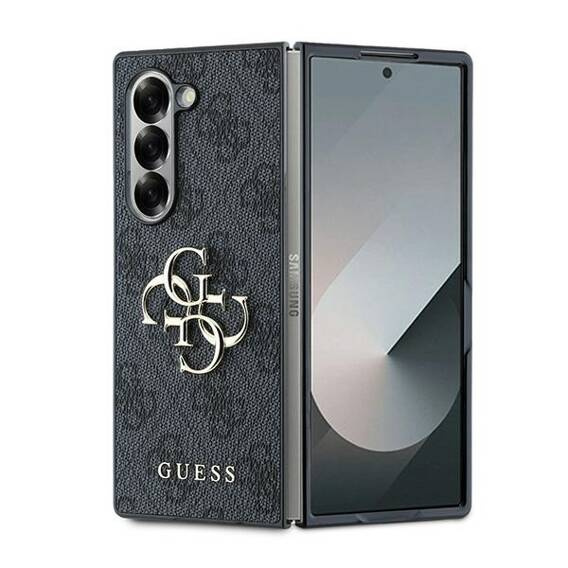 Original Case SAMSUNG GALAXY Z FOLD 6 Guess Hardcase Leather 4G Metal Logo (GUHCZFD64GMGGR) black