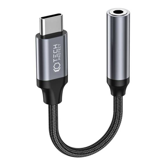 Adapter do Słuchawek / Przejściówka USB-C - minijack 3,5mm Tech-Protect Ultraboost czarny