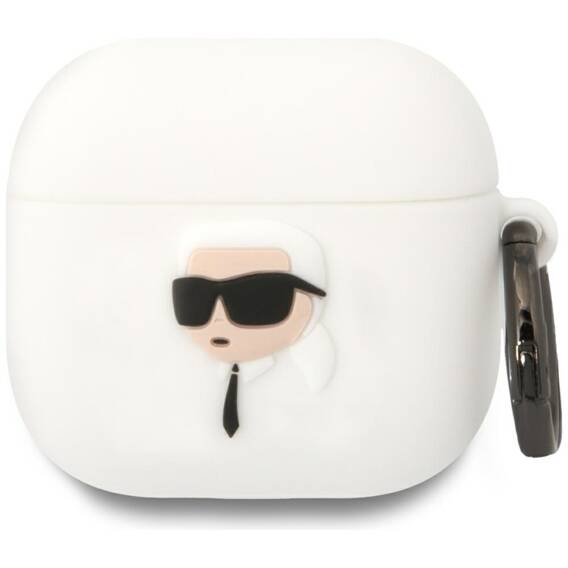 Etui APPLE AIRPODS 4 Karl Lagerfeld 3D Silicone NFT białe