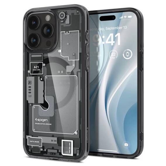 Etui APPLE IPHONE 15 PRO Spigen Ultra Hybrid Mag MagSafe Zero One transparentne