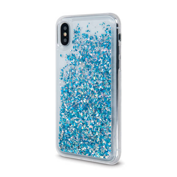 Etui IPHONE 11 Przelewany Brokat Liquid Sparkle niebieskie