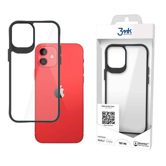 Etui IPHONE 12 / 12 PRO 3MK Satin Armor Case+ transparentne