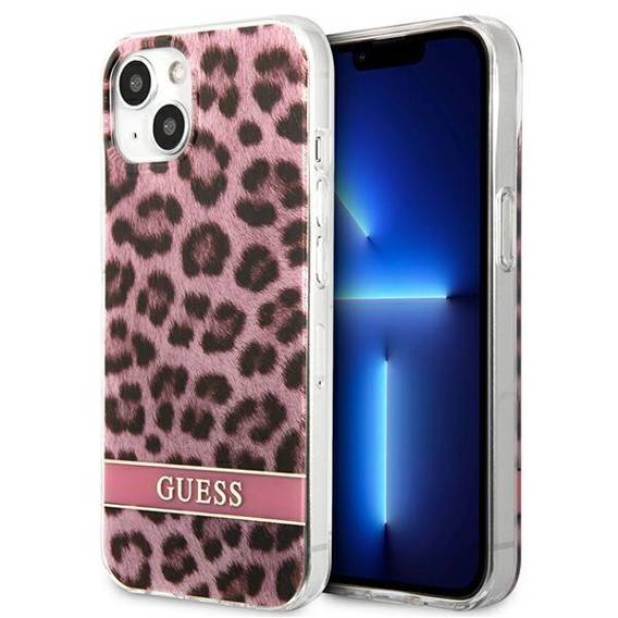 Etui IPHONE 13 MINI Guess Hardcase Leopard (GUHCP13SHSLEOP) różowe