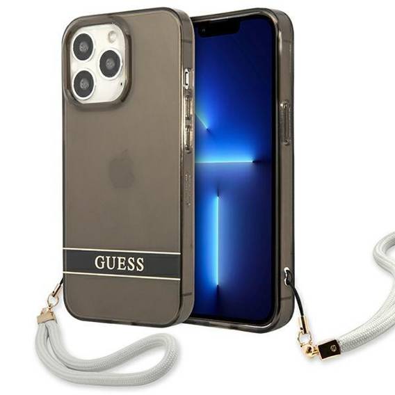 Etui IPHONE 13 PRO Guess Hardcase Translucent Stap (GUHCP13LHTSGSK) czarne