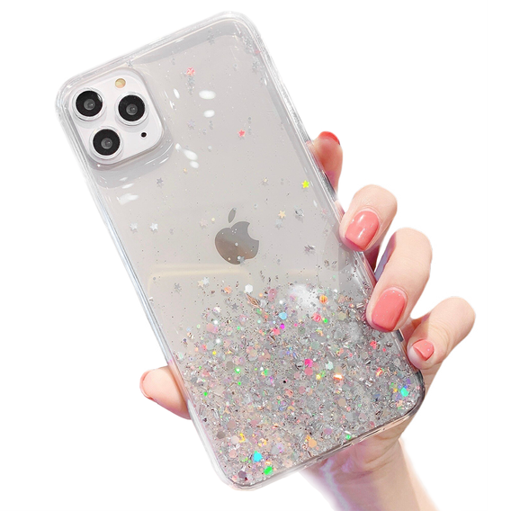 Etui IPHONE 14 PRO Brokat Cekiny Glue Glitter Case transparentne