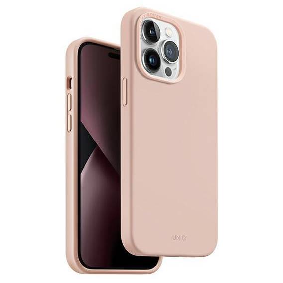 Etui IPHONE 14 PRO UNIQ Lino różowe