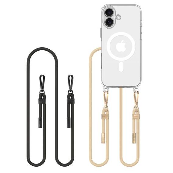 Etui IPHONE 16 Tech-Protect Flexair Chain MagSafe Black & Taupe transparentne