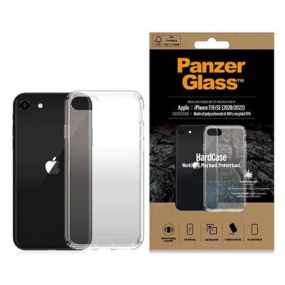 Etui IPHONE SE 2022 / SE 2020 / 7 / 8 PanzerGlass HardCase Antibacterial Military (0377) Grade Clear transparentne