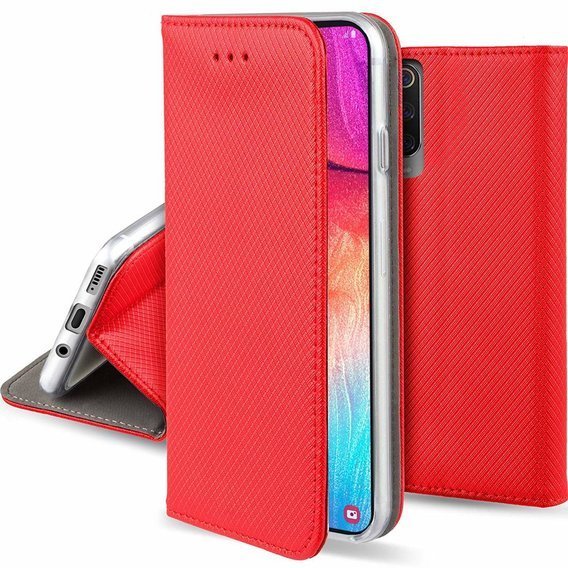 Etui SAMSUNG GALAXY S21 FE portfel z klapką Flip Magnet czerwone