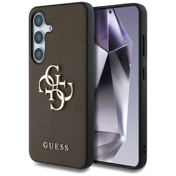 Etui SAMSUNG GALAXY S25+ Guess Grained Big 4G Logo Small Classic Logo brązowe