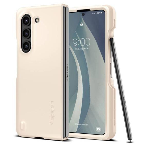 Etui SAMSUNG GALAXY Z FOLD 5 Spigen Thin Fit Pen Pearled Ivory beżowe