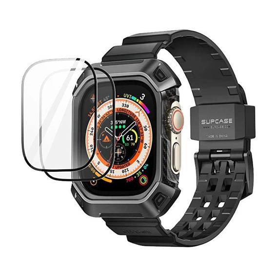 Etui + Szkło Hartowane APPLE WATCH ULTRA 1 / 2 (49mm) SupCase Unicorn Beetle Pro & Tempered Glass czarne