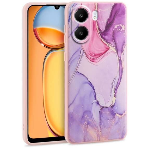 Etui XIAOMI REDMI 13C / POCO C65 Tech-Protect Mood Marble różowe