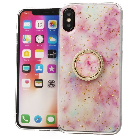 Etui XIAOMI REDMI 7A Marble Ring jasny róż