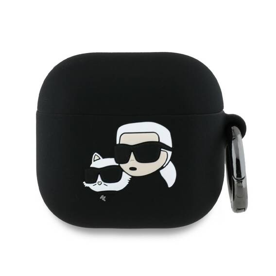 Etui do APPLE AIRPODS 4 Karl Lagerfeld Silicone Karl&Chaupette Head 3D (KLA4RUNKCHK) czarne