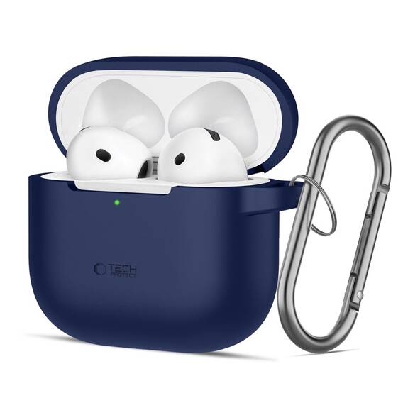 Etui do APPLE AIRPODS 4 Tech-Protect Silicone Hook granatowe