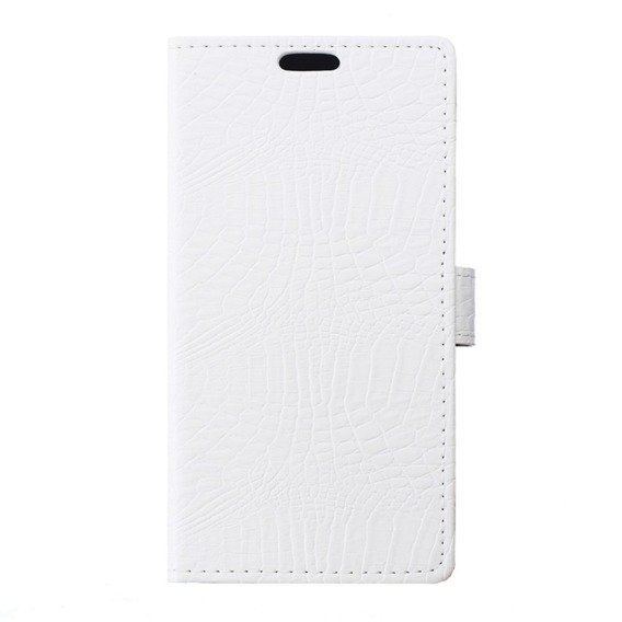 Etui wallet leather HTC DESIRE 830 crocodile texture biały