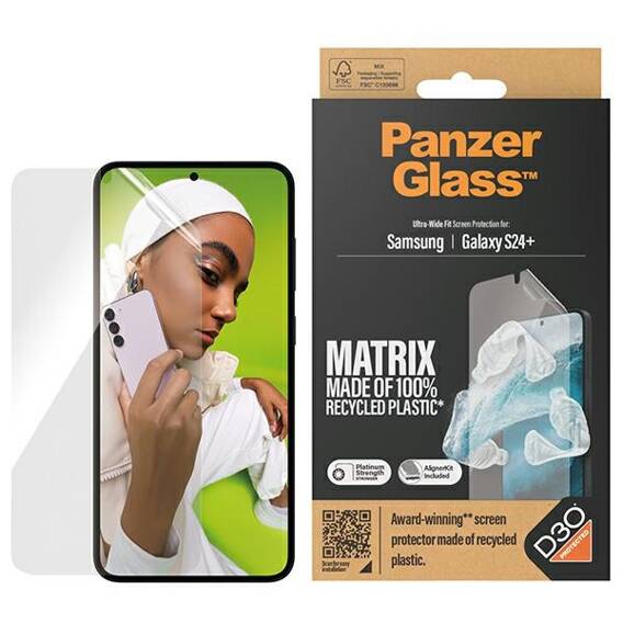 Folia Ochronna SAMSUNG GALAXY S24+ PanzerGlass Ultra-Wide Fit D30 Matrix Screen Protection z Aplikatorem (7354)