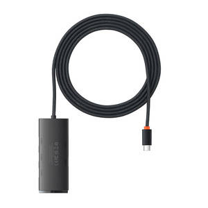 Hub 4w1 USB-C do 4x USB 3.0 + USB-C 2m Baseus  Lite Series  czarny