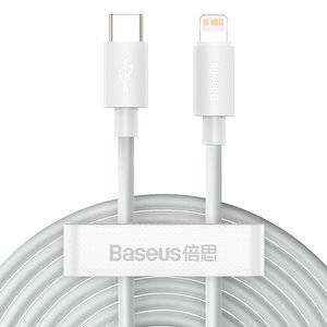 Kabel 20W 1.5m USB-C - Lightning Baseus Simple Wisdom (2szt.) biały