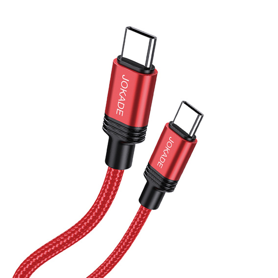 Kabel 2m 100W (USB-C - USB-C) Smart Ładowanie i Transfer Danych Jokade Yuantong (JA041) czerwony
