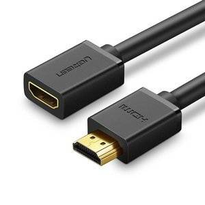 Kabel HDMI męski do HDMI żeński UGREEN HD107, FullHD, 3D, 1m (czarny)