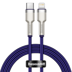 Kabel USB-C do Lightning Baseus Cafule, PD, 20W, 1m (fioletowy)