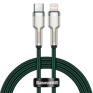 Kabel USB-C do Lightning Baseus Cafule, PD, 20W, 1m (zielony)