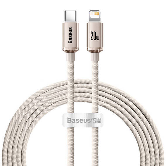 Kabel USB-C do iP Baseus Crystal Shine,  20W, 2m (różowy)