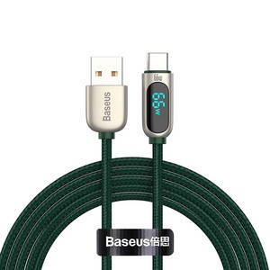 Kabel USB do USB-C Baseus Display, 66W, 2m (zielony)