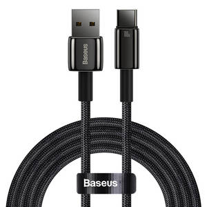 Kabel USB do USB-C Baseus Tungsten Gold, 100W, 2m (czarny)