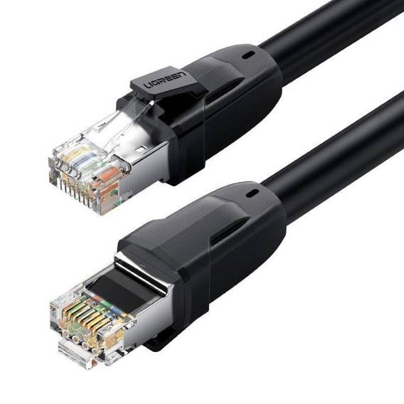 Kabel sieciowy UGREEN Ethernet RJ45, Cat.8, S/FTP, 1m (czarny)