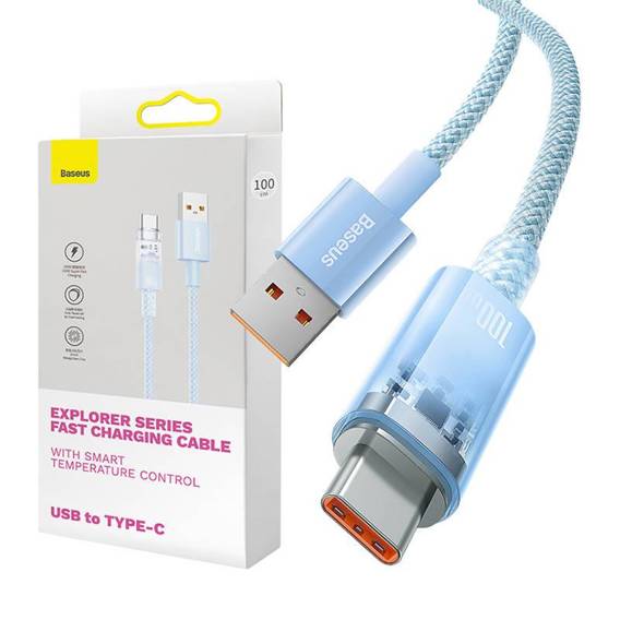 Kabel szybkiego ładowania Baseus USB do USB-C 6A,2m (Niebieski)